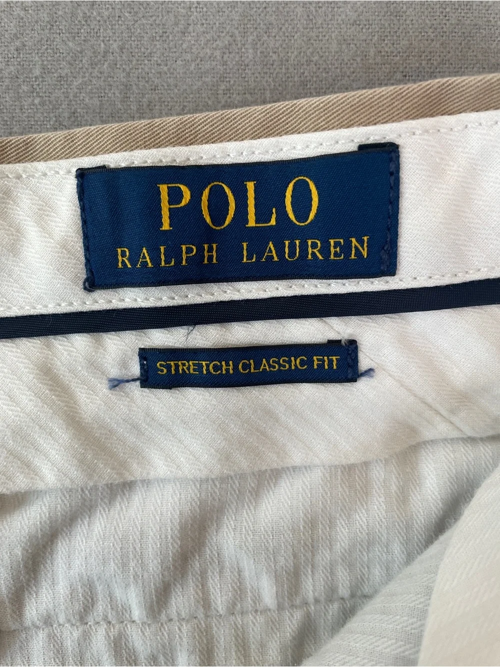 Polo by Ralph Lauren Tan Chino Shorts with Navy Pony Embroidery